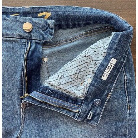 Seven7 Jeans Blue Denim Tummyless High Rise Skinny Slim Stretch Plus Size 16 EUC - Picture 3 of 11